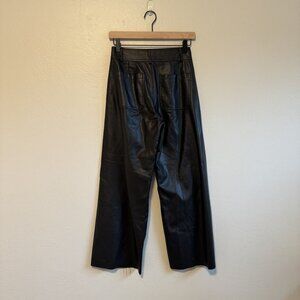 Forever21 Black faux Leather Raw Hem High Waist Pants Size XS